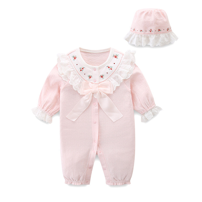 Autumn Bow Long Sleeve One-piece Rompers Jumpsuit Jumpsuit, Climbing Suit