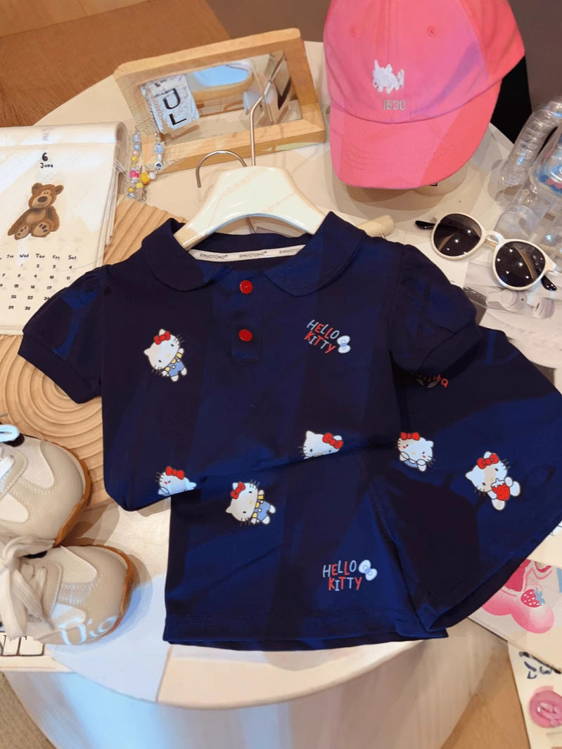 Children's T-shirt Summer Cartoon Korean Sports Casual Shorts Children's Suit