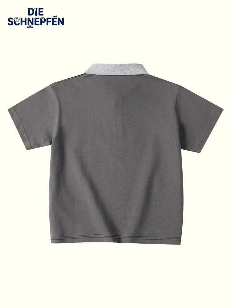 Children's Shirt Tops Contrast Color Pure Cotton Children's T-shirt