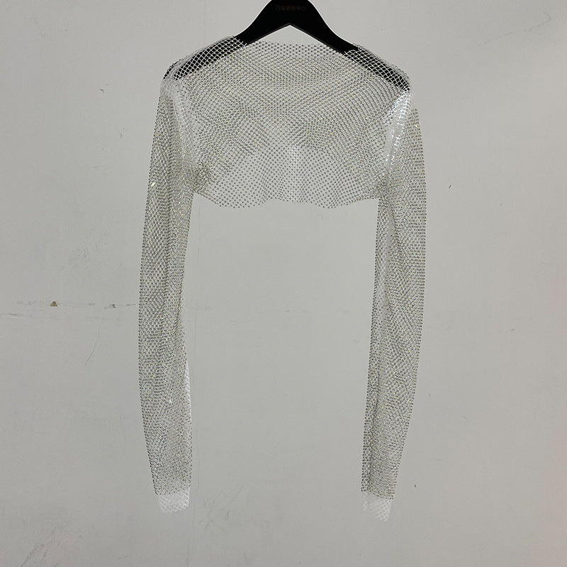 Light Diamond Fashion Net Drill Crystal Long Small Vest/suspenders/tube Top