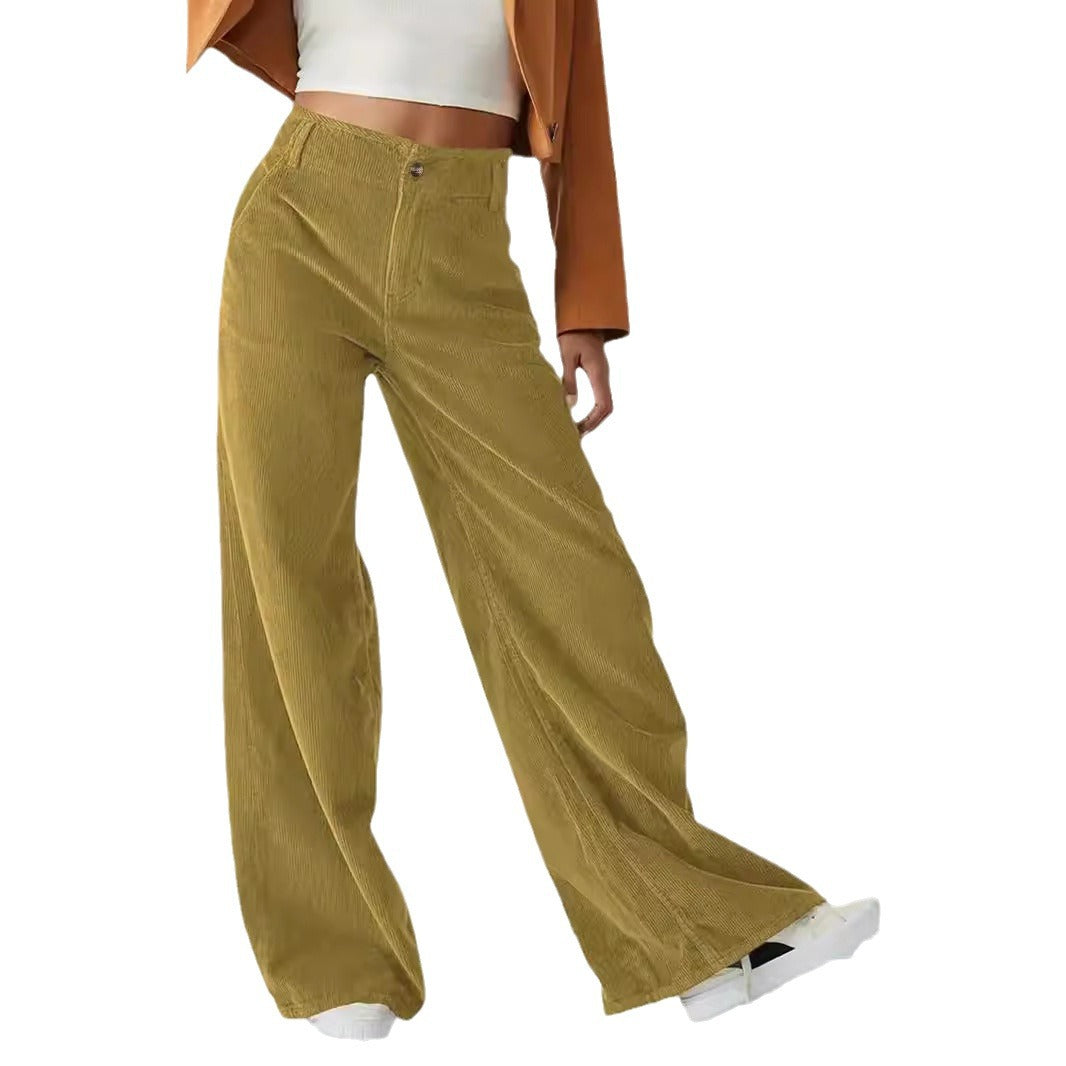 Women's Trousers With High Waist Slimming Straight Casual Pants