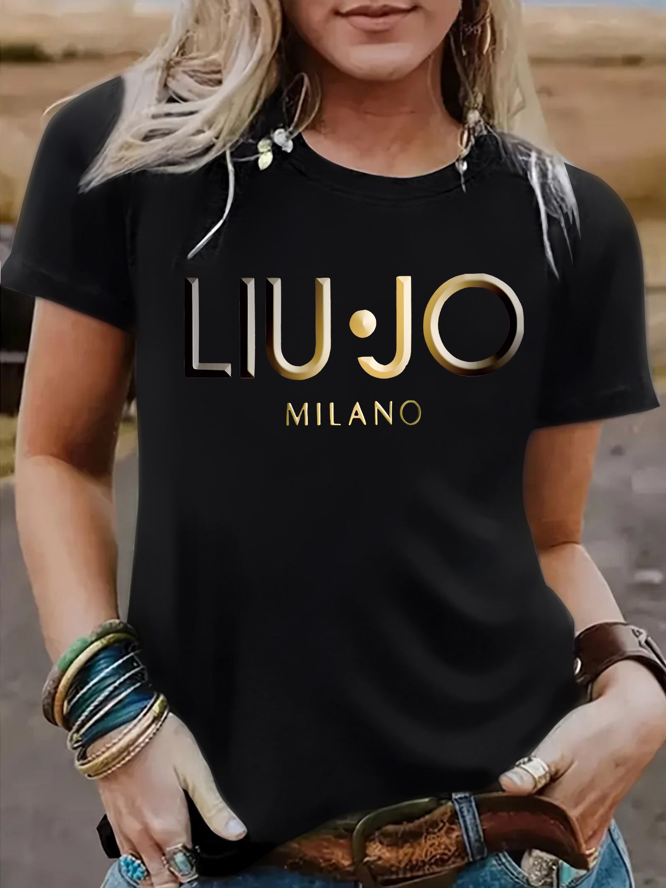 Women's Short-sleeved Slogan Fashion Loose Casual Round Women's T-shirt