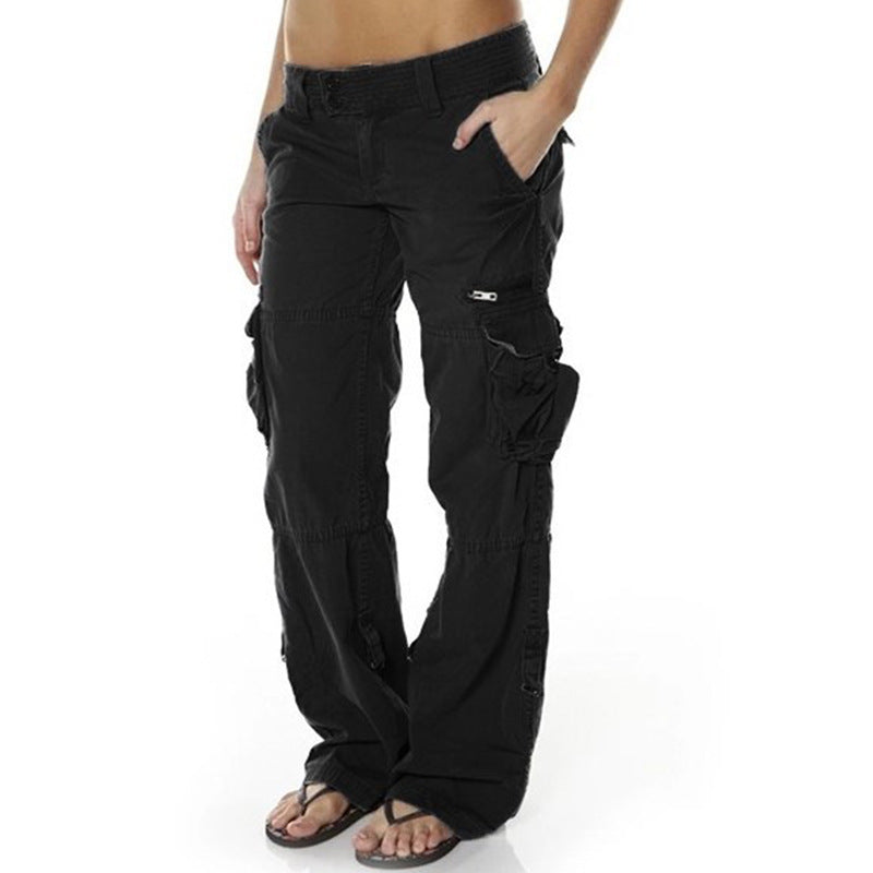 Women's French Wide Leg Loose Straight Overalls Casual Pants