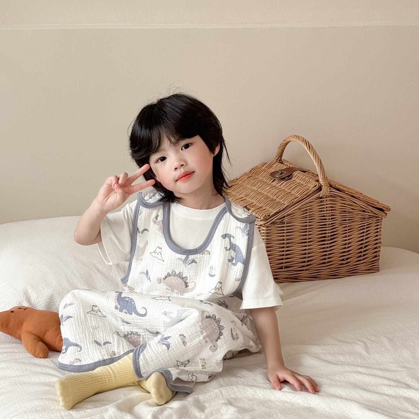 Women's & Men's 2 Gauze Sleeveless Sleeping Bag Jumpsuit Nightgown Blanket Jumpsuit, Climbing Suit