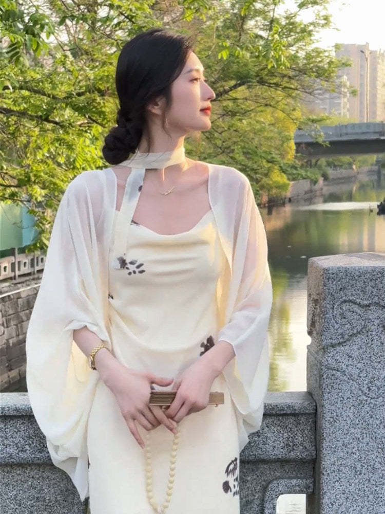 Women's Cheongsam Shawl Outer Match High-grade Tulle Super Fairy Thin Sun Clothing