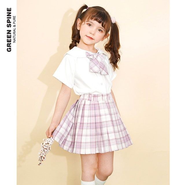 Children's Uniform Summer College Short-sleeved White Shirt Children's Suit