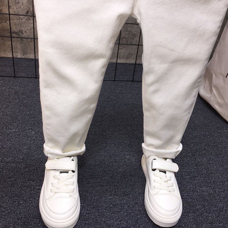 Children's Clothing White Casual Korean Slim Trousers Thin Children's Pants