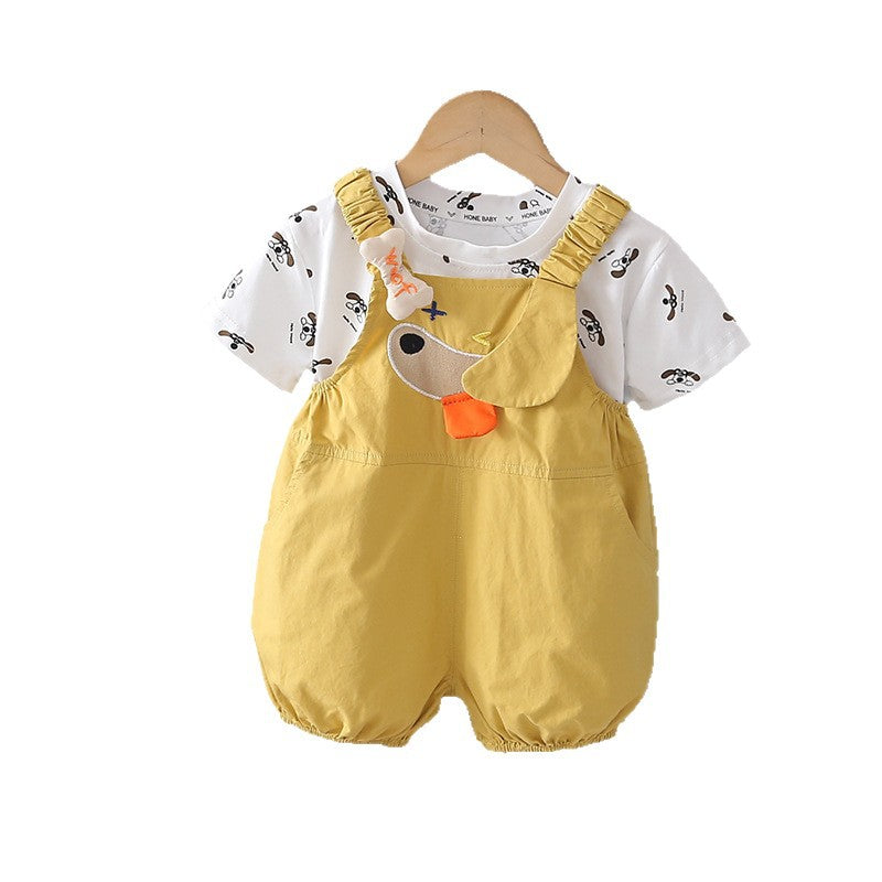 Suits Cute Clothes Western Style Puppy Suspender Pants Children's Suit