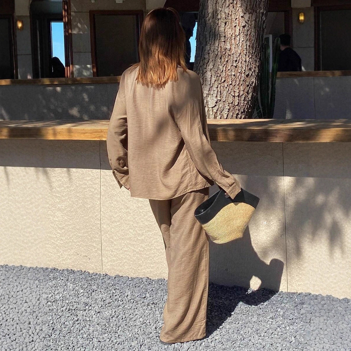 Women's Spring Button Loose Two-piece Set Suits