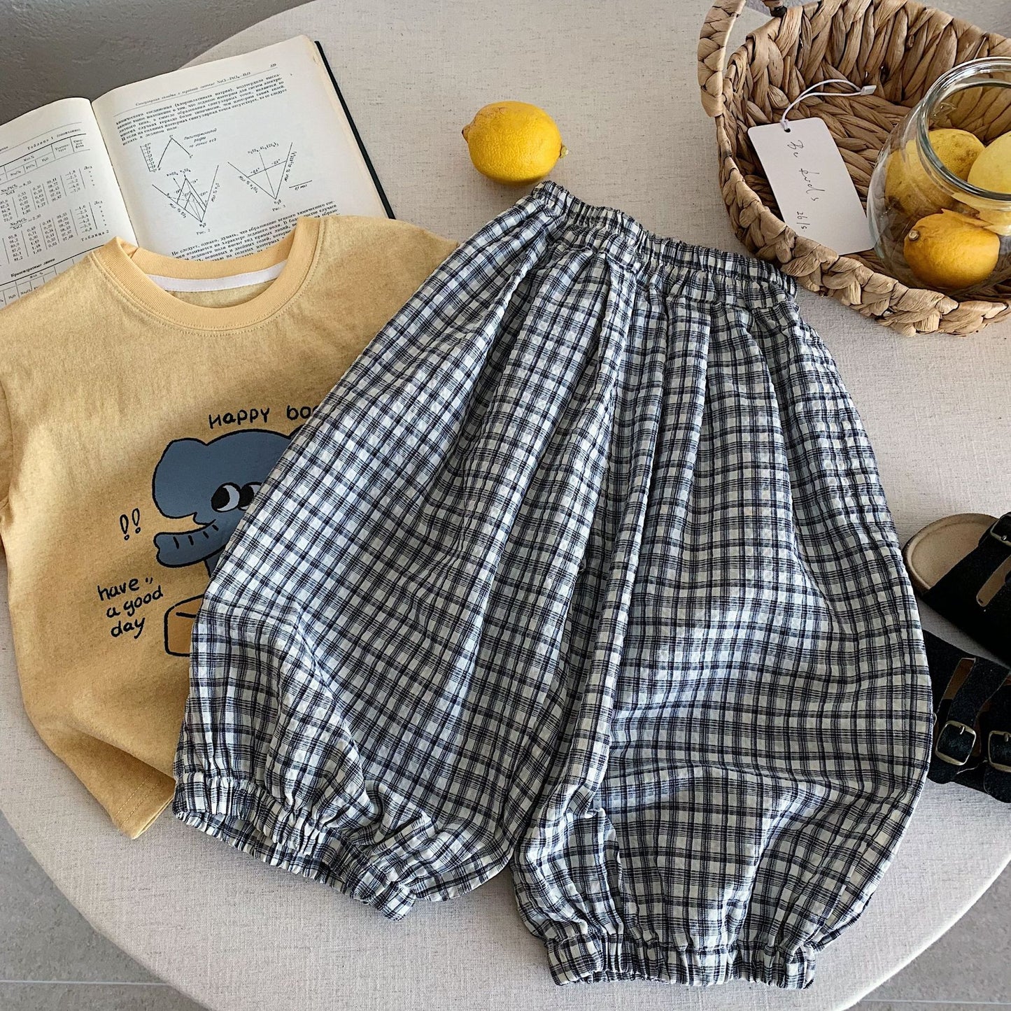 Children's Plaid Casual Springtide Boys Loose Western Style Children's Pants