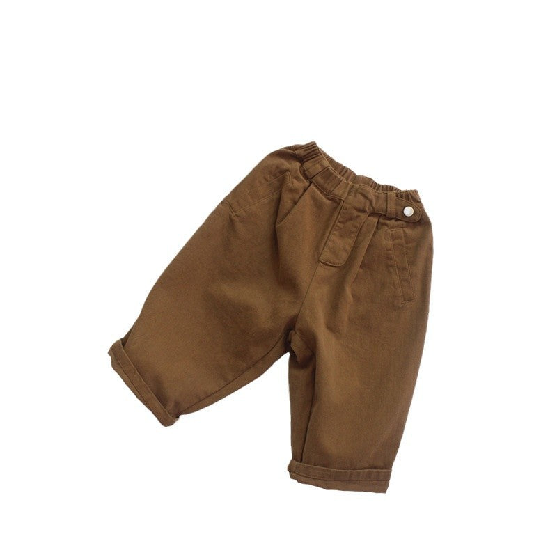 Children's Color Trousers Loose Fleece Casual Versatile Children's Pants