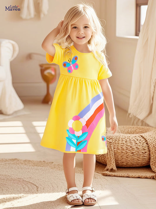 Children's Summer Pastoral Style Princess Cotton Short-sleeved Children's Dress