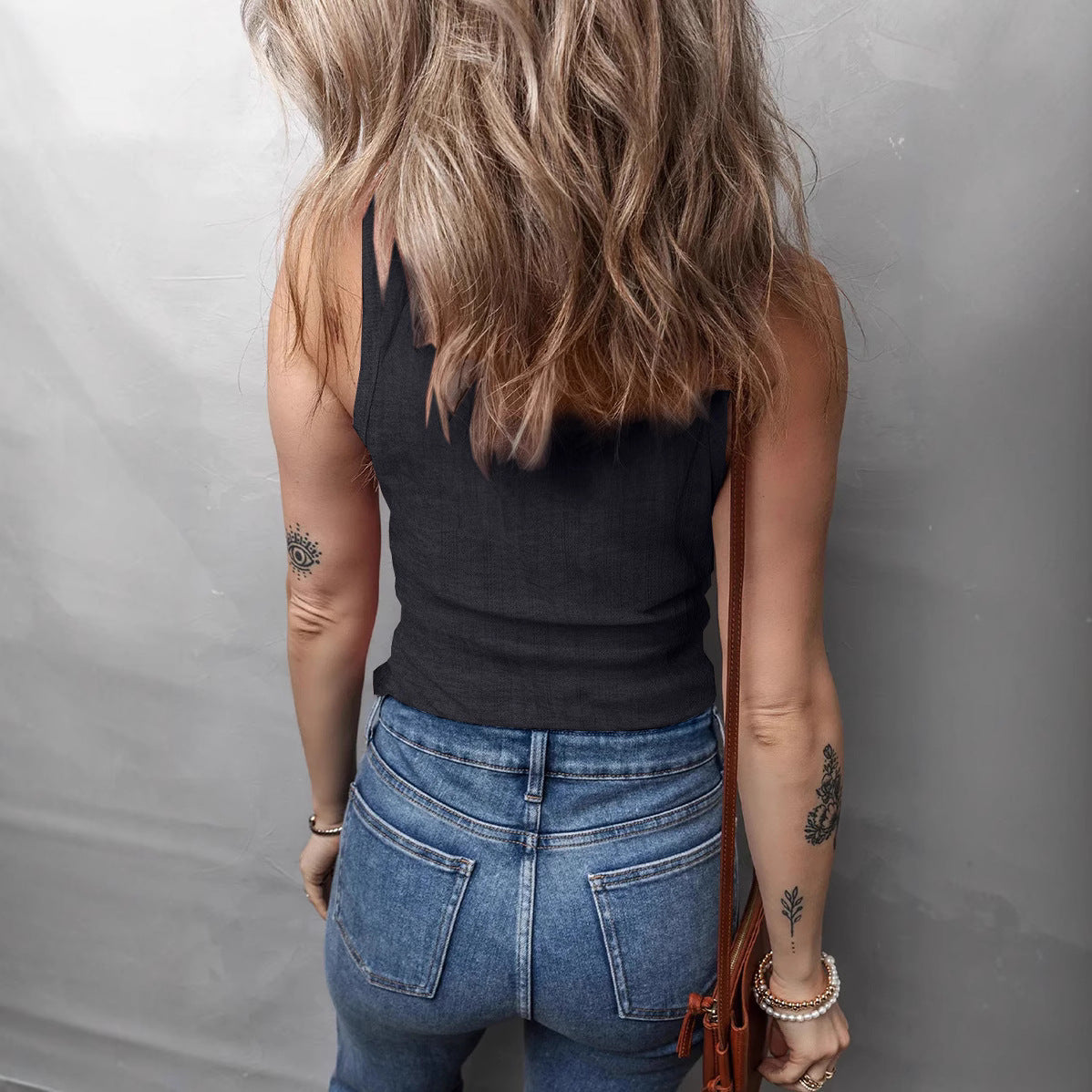 Trendy Casual Women's Fashion Wheat Flower Small Vest/suspenders/tube Top