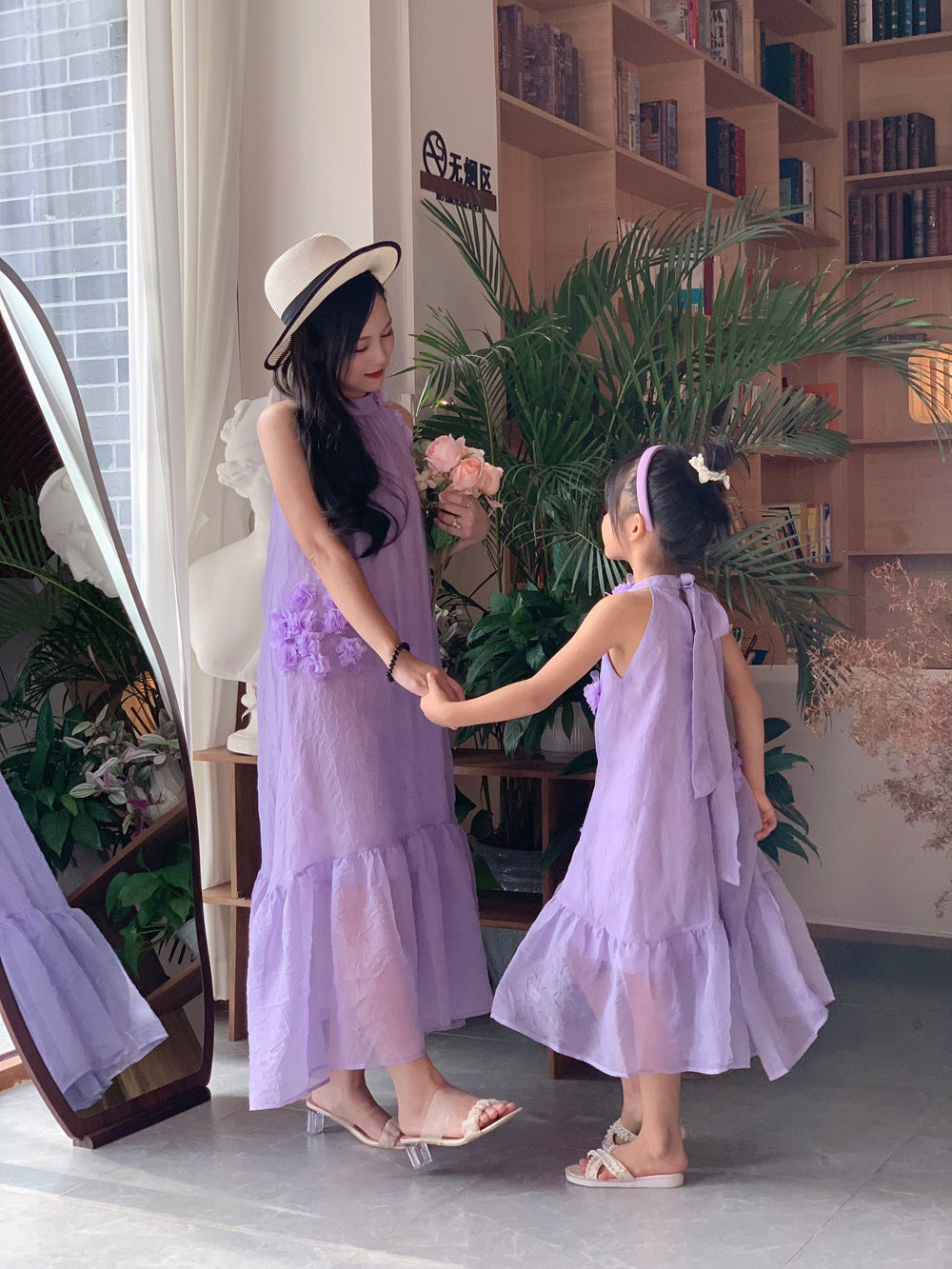 Summer Wear Dress Matching French Atmosphere Gentle Long Parent-child Outfit