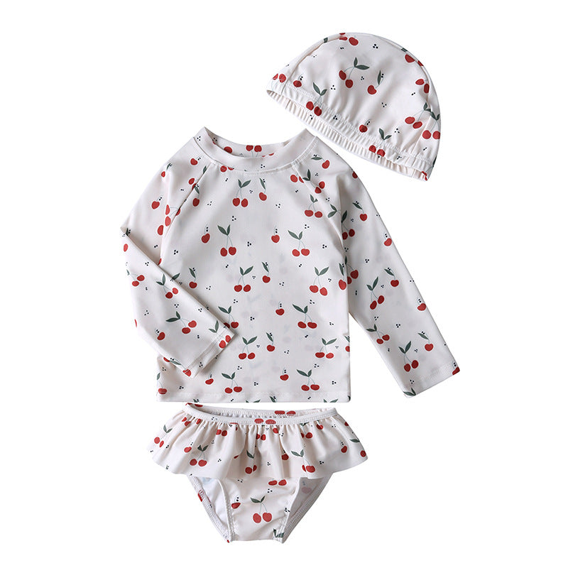 Children's Swimsuit Cute Split Long Sleeve Seaside Vacation Children's Suit