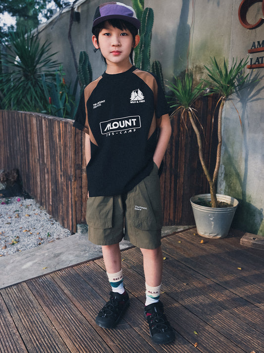 Children's Clothing Summer Contrast Stitching Short Sleeves Children's T-shirt