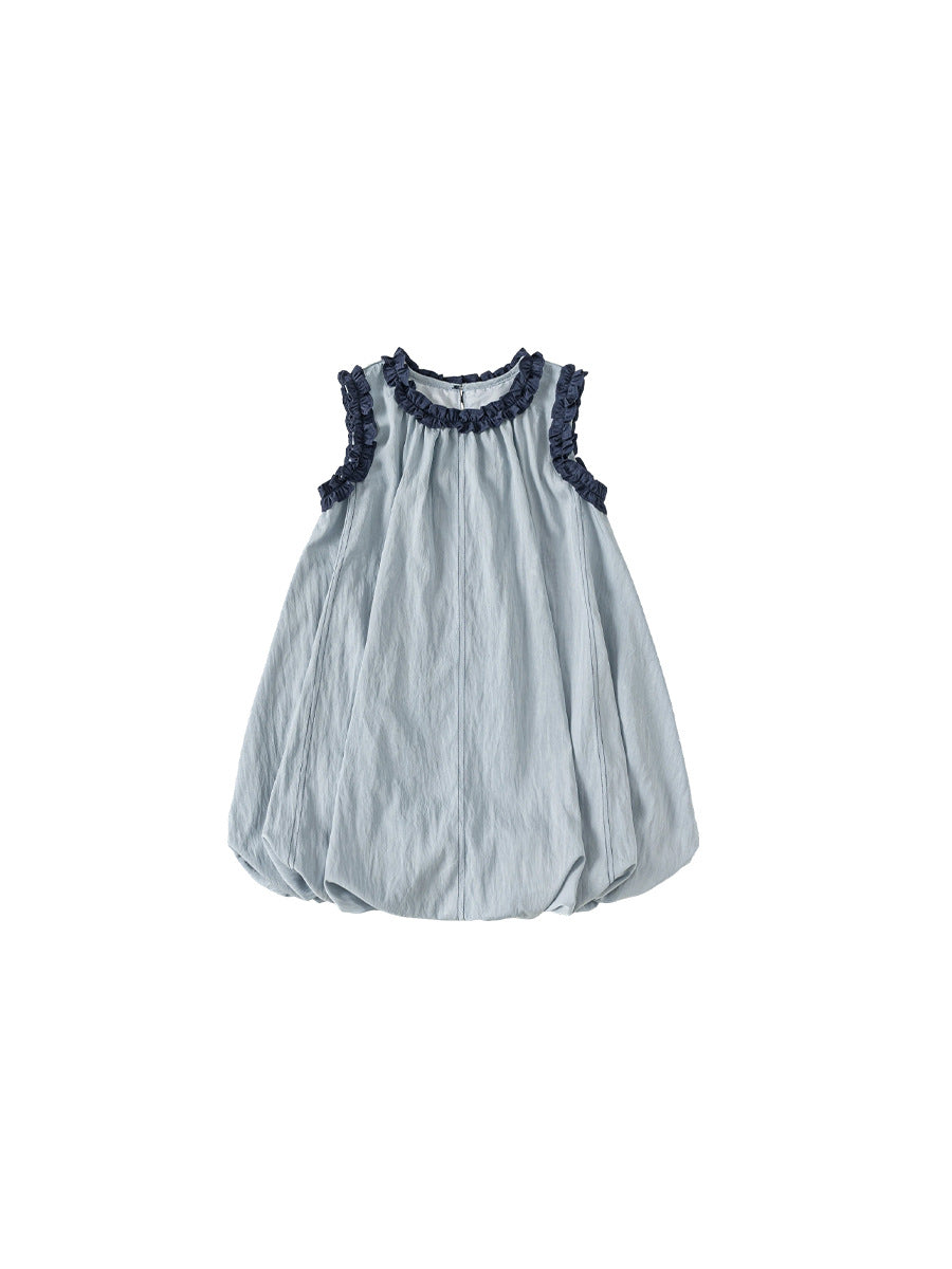Children's Clothing Skirt Lace Stitching Bud Sleeveless Older Children's Dress