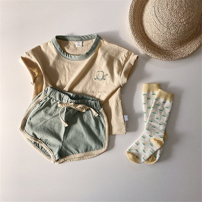 Children's Clothing Korean Style Thin Summer Male Clothes Cotton Children's Suit