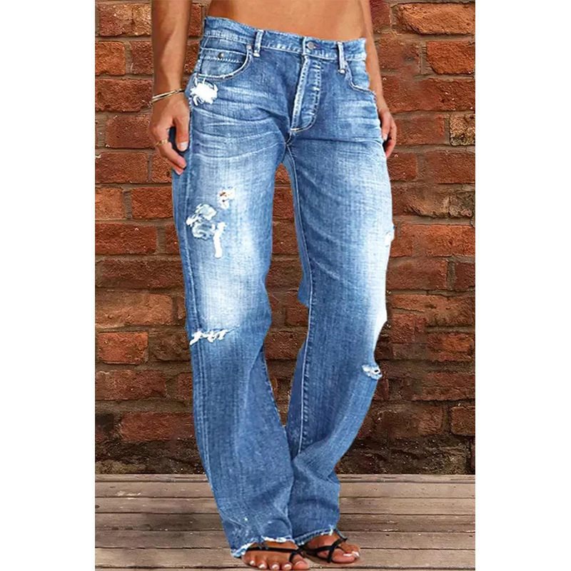 Charming Women's Slimming Washed Bell-bottom Trousers Women's Jeans