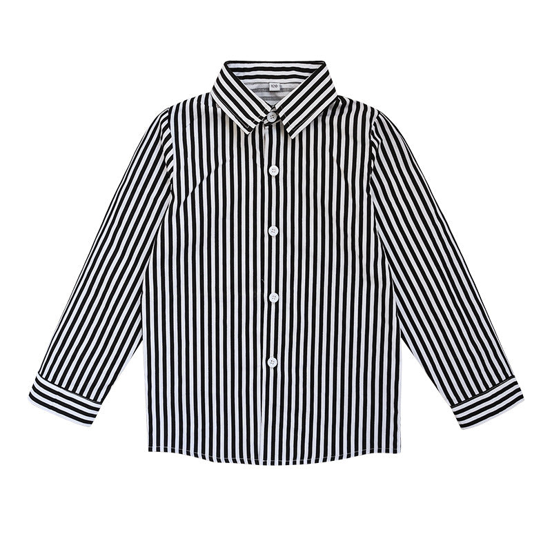 Children's Striped Shirt British Fashion Boy's Overalls Performance Children's Suit