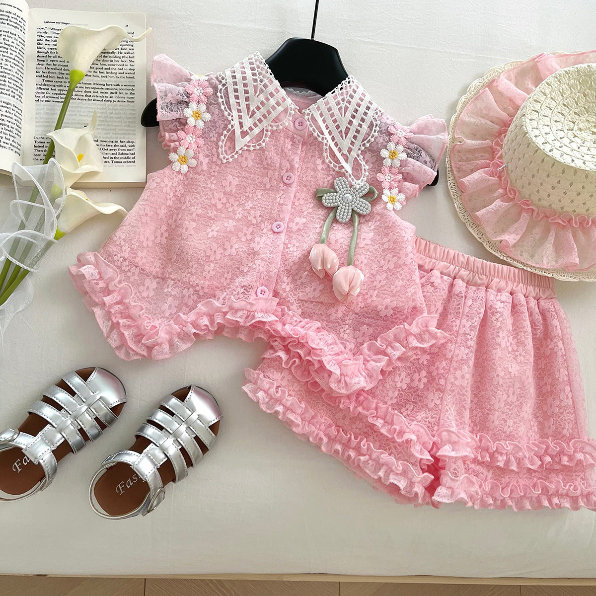 Summer Fashionable Princess Dress Two-piece Set Children's Suit