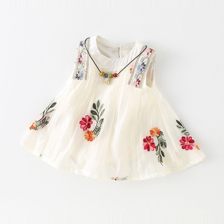 Summer Princess One Year Old Celebration Embroidered Jumpsuit, Climbing Suit