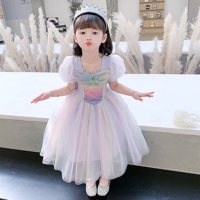 Children's Princess Clothing My Little Pony Western Style Rainbow Wings Thin Children's Dress