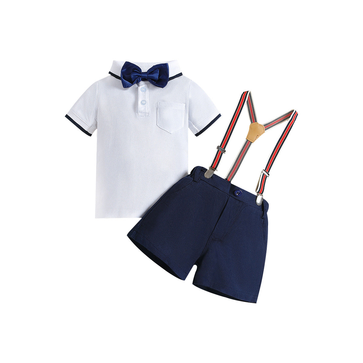 Children's Clothing Handsome Gentleman Polo Collar Top Children's Suit