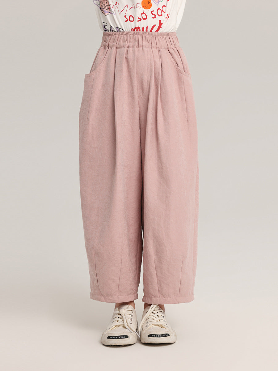 Solid Color Optional Pudding Summer Middle Big Children's Pants