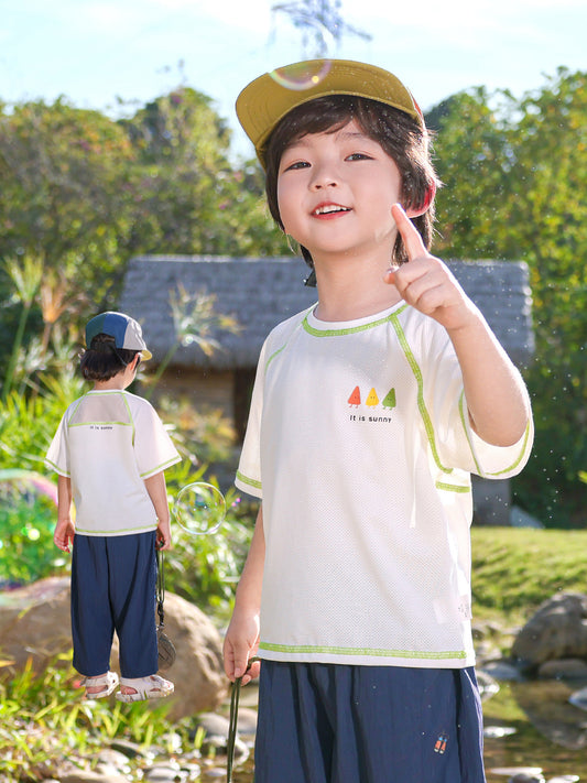 Children's Short-sleeved Breathable Top Summer Boy Sports Half Sleeve Outdoor Thin Children's T-shirt
