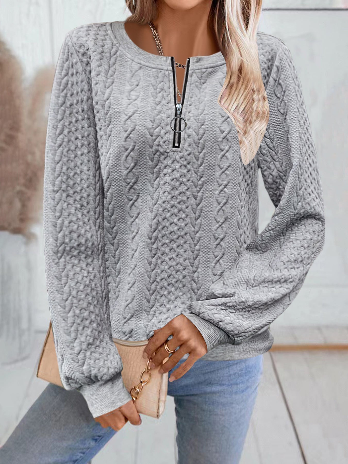 Innovative Popular Women's Casual Neckline Zipper Sweaters