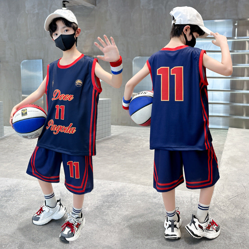 Children's Summer Middle Big Sportswear Jersey Basketball Wear Sleeveless Vest Children's Suit