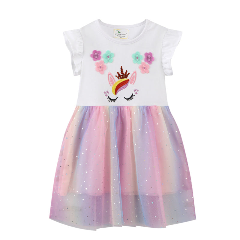 Children's Summer Short Sleeve Shirt Knitted Cotton Children's Dress