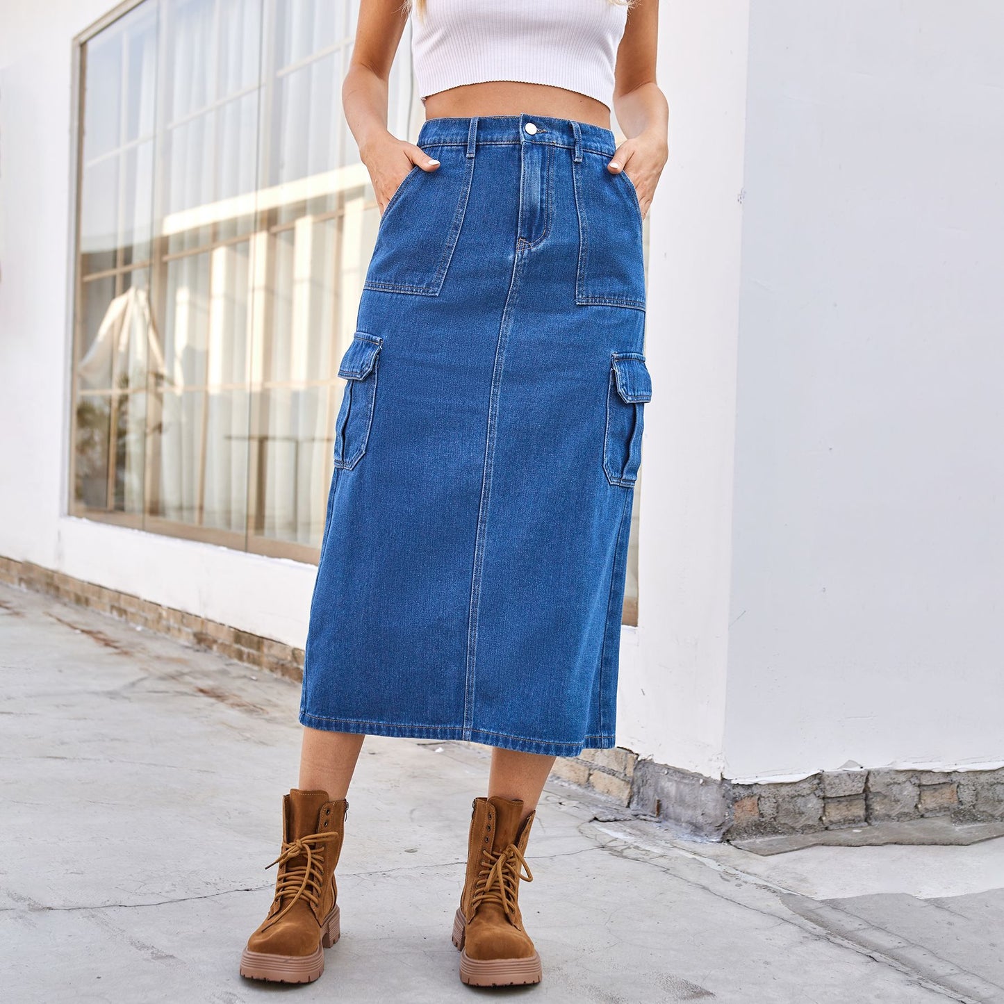 Women's Summer Washed Overalls Denim For Skirts