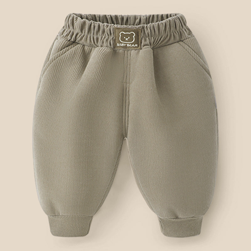 Fleece-lined Long Winter Clothes Trousers Loose Casual Children's Pants