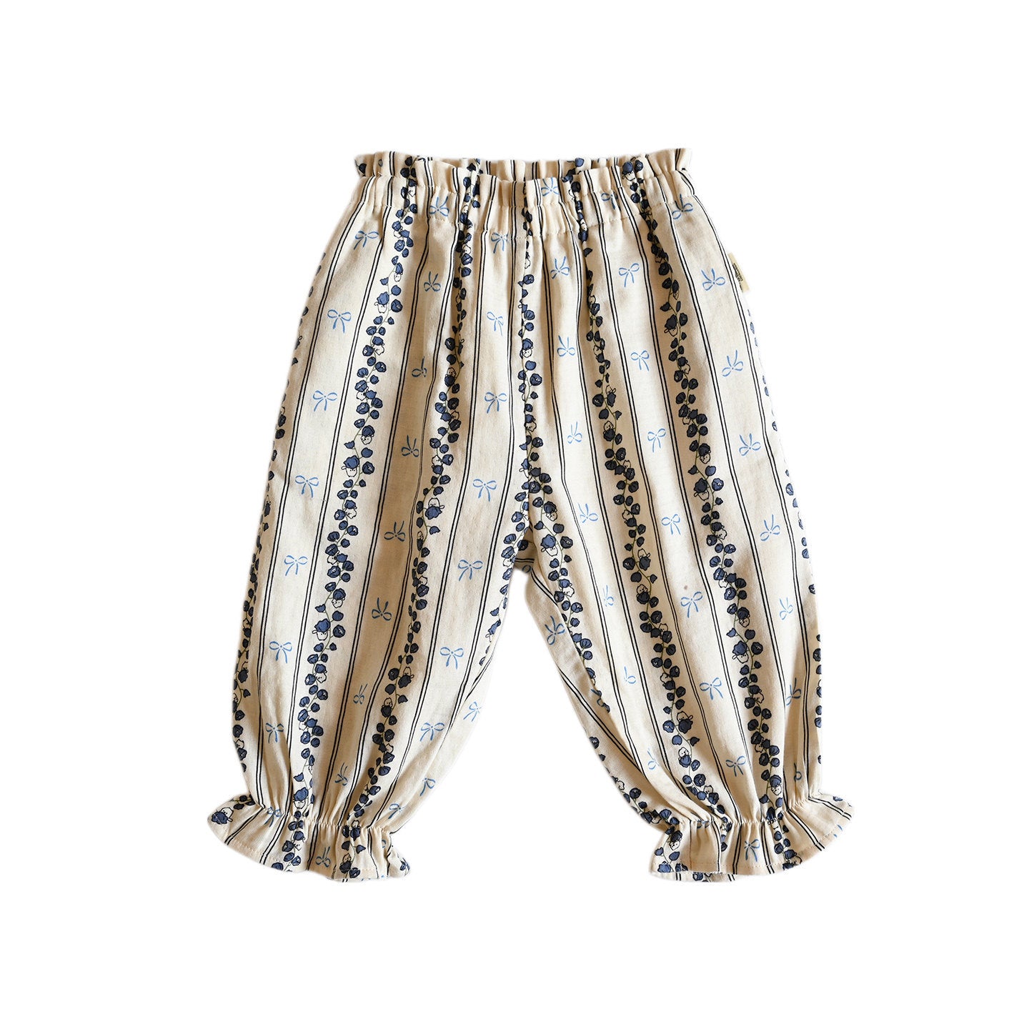 Striped Floral Bloomers Cotton Yarn Loose Trousers Home Can Be Children's Pants