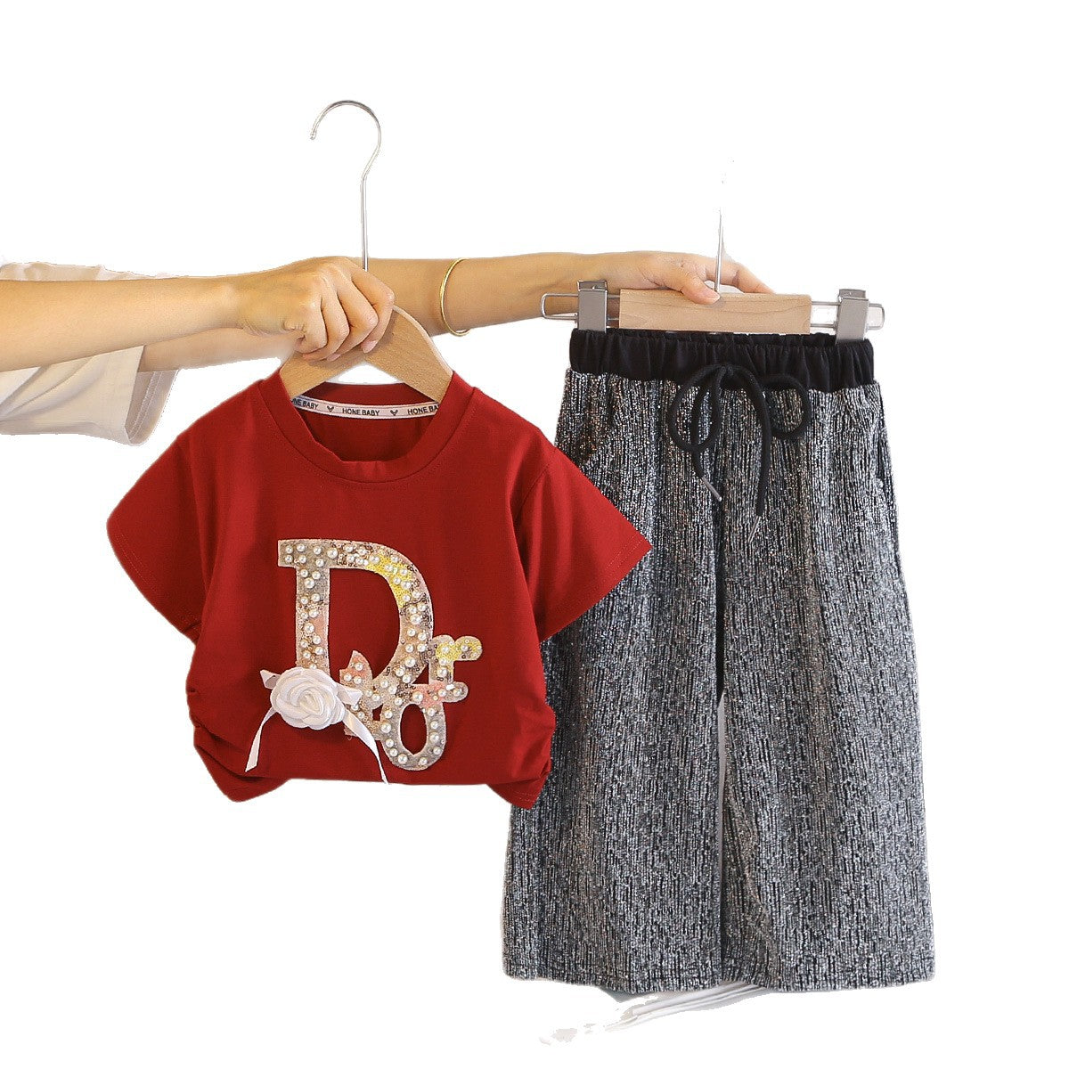 Children's Summer Fashion Short-sleeved Trousers Two-piece Tide Children's Suit