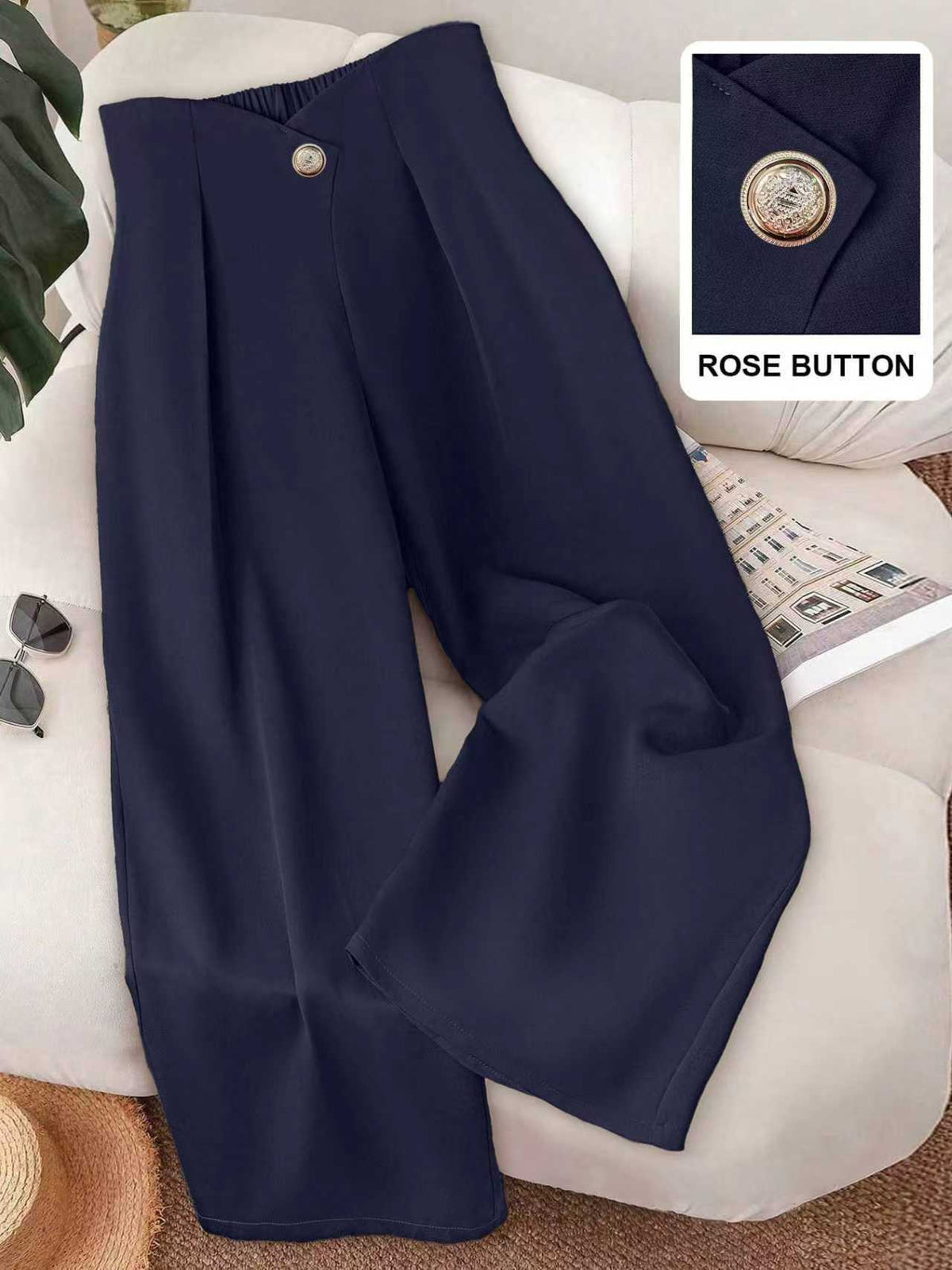 Classic Unique Women's Fashion Button For Casual Pants