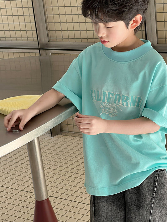 Children's Bright Color Short Sleeve Loose Breathable Children's T-shirt