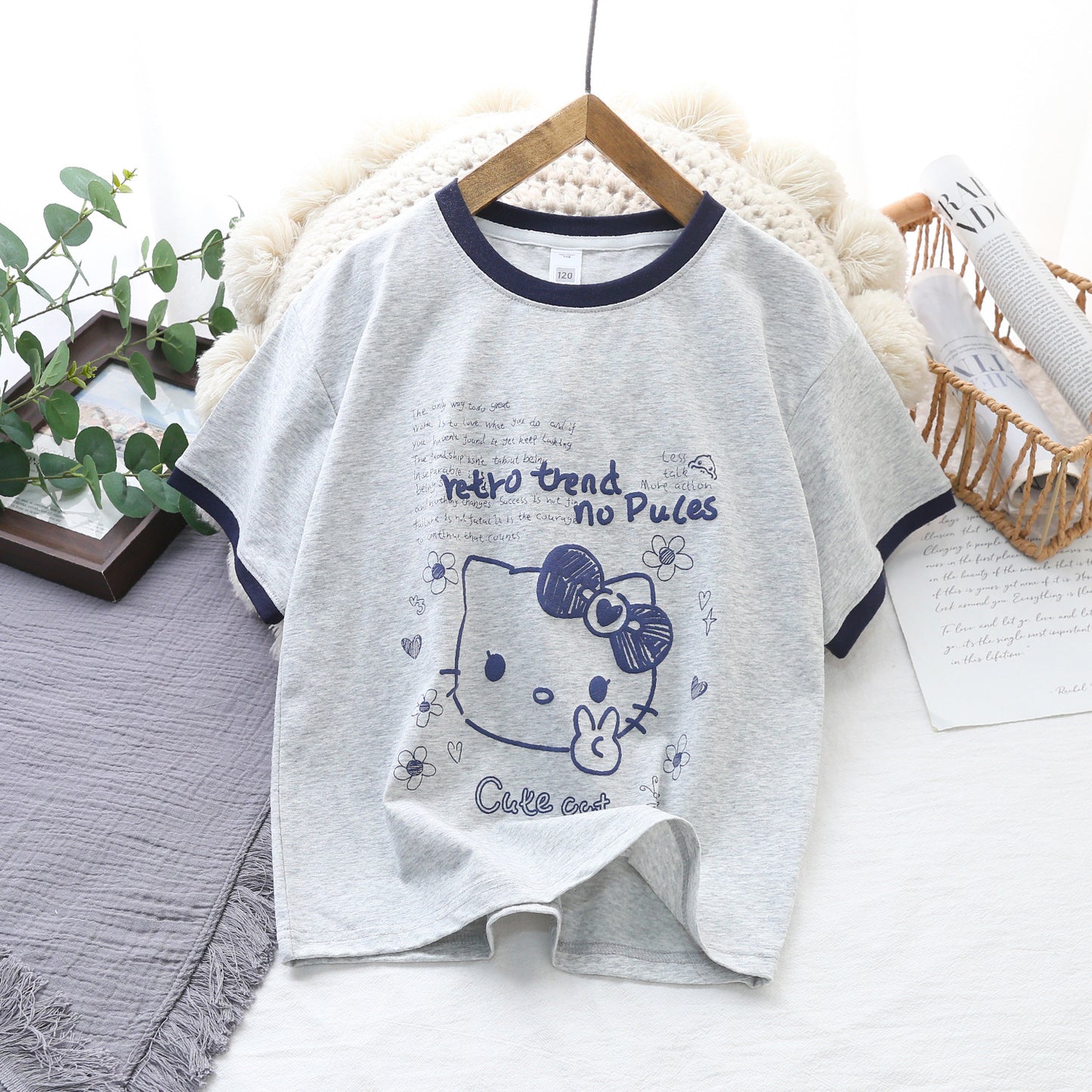Children's Yellow Duck Summer Clothing Short Sleeve Cartoon Half Casual Bottoming Children's T-shirt