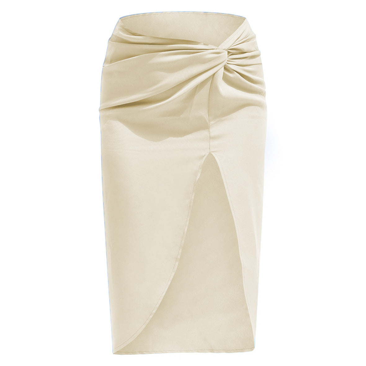 Women's Solid Color Satin Split Package Hip With Skirt