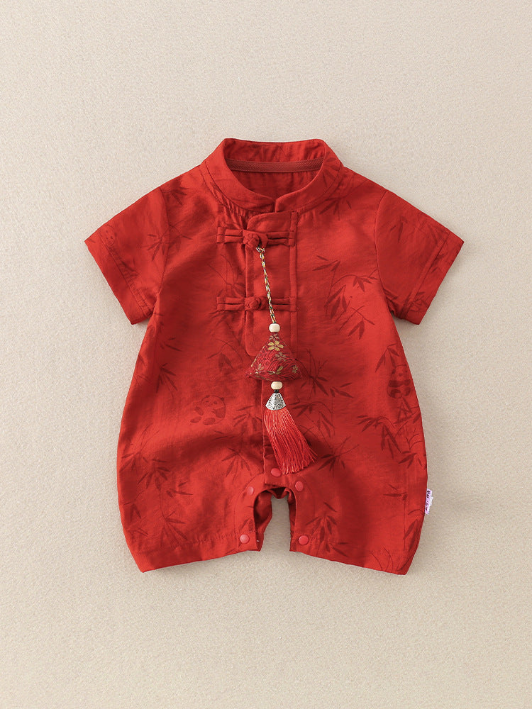 Boy First Month Old Days One Year Celebration Dress National Jumpsuit, Climbing Suit