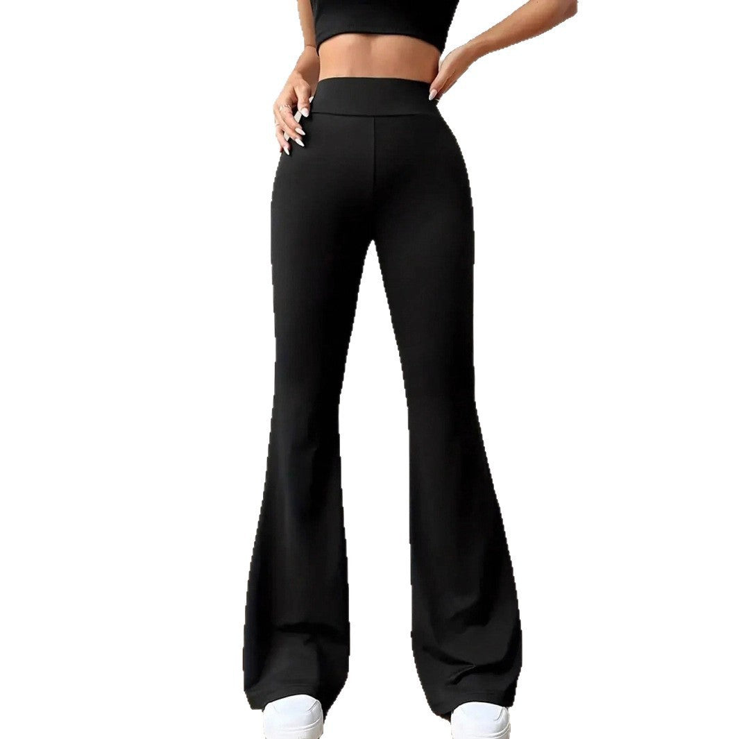 Women's Slightly Flared High Waist Loose Trousers Pants