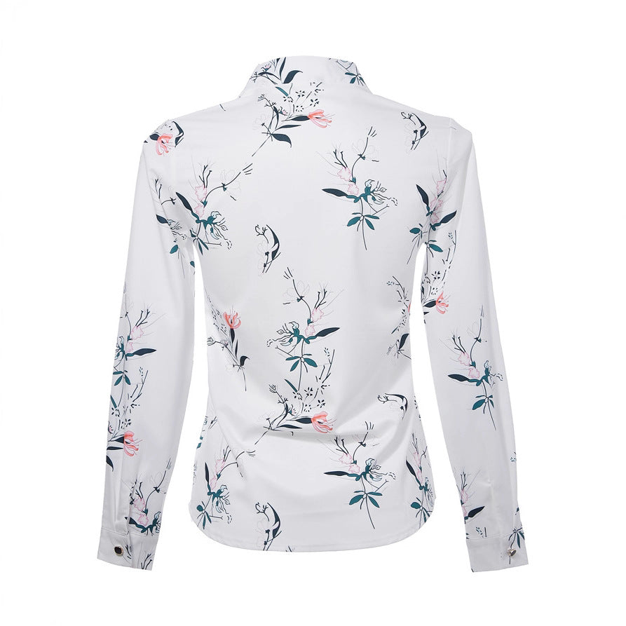Pretty Women's Long Sleeve Printed Shirt Blouse
