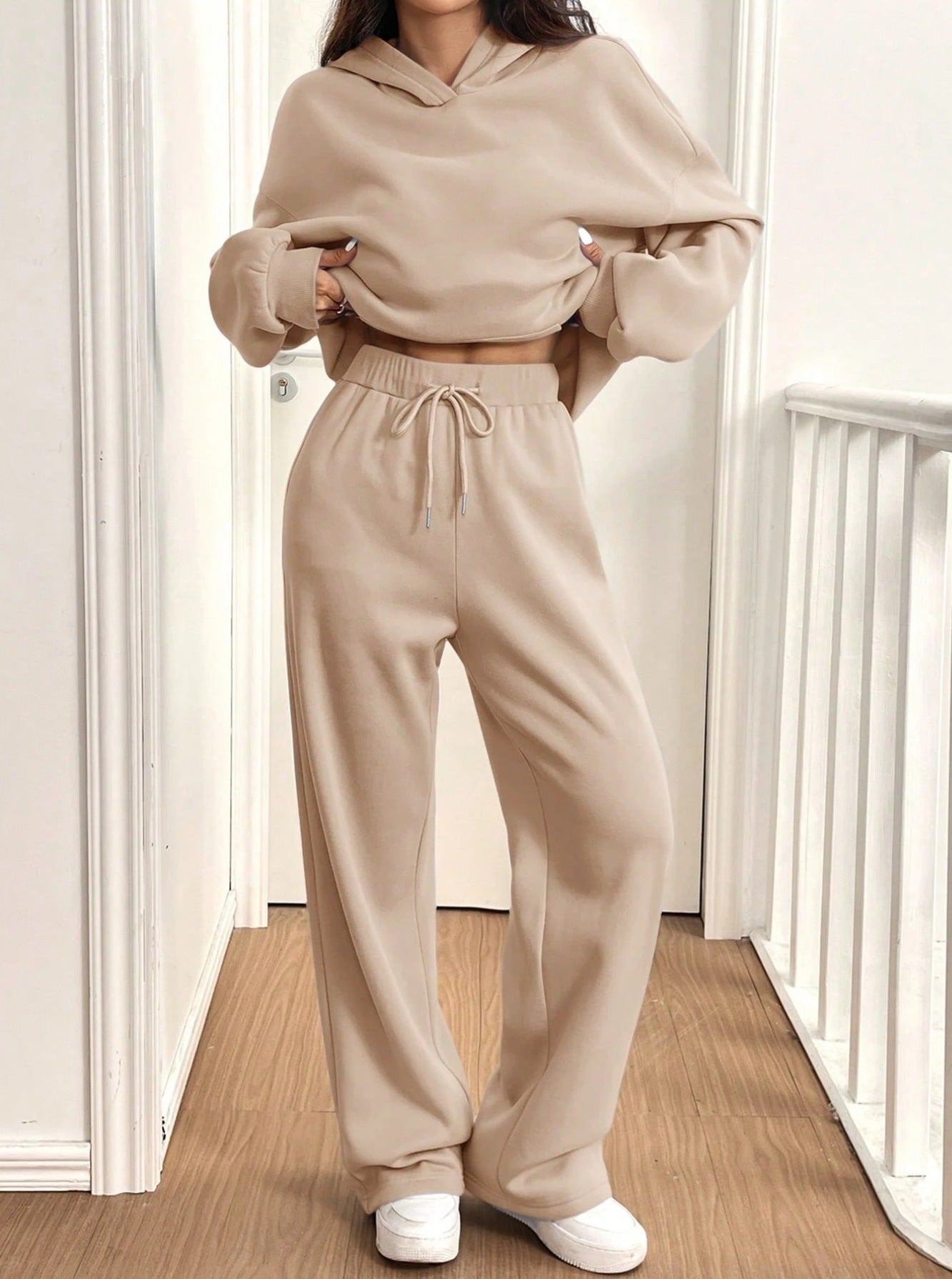 Women's Leisure Warm Hooded Sports Long Winter Fashion Casual Suit
