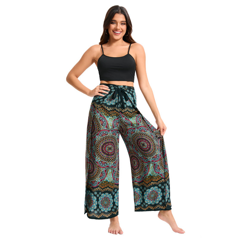 Bohemian Loose Rayon Culottes Thai Style Casual Pants