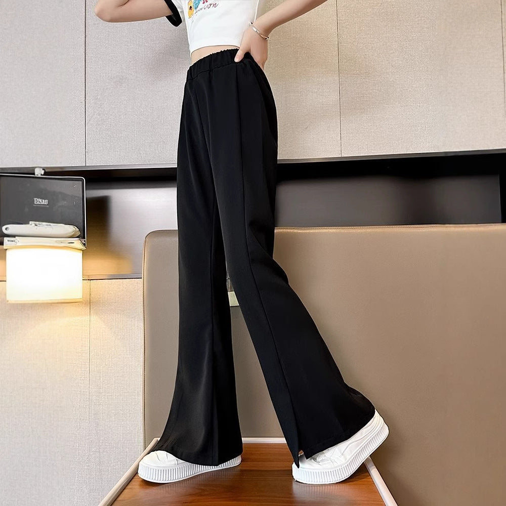 Summer Thin Clothes Wear Ice Silk Slim Fit Bootleg Children's Pants