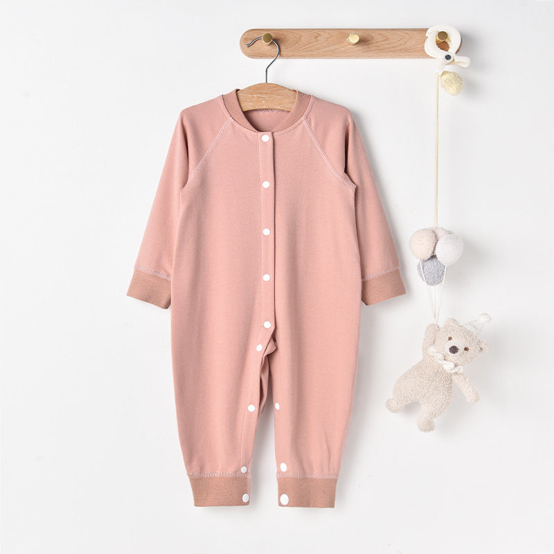 Children's Three Cotton Long-sleeved Jumpsuit Boneless Rompers Pajamas Outdoor Clothing Single Jumpsuit, Climbing Suit