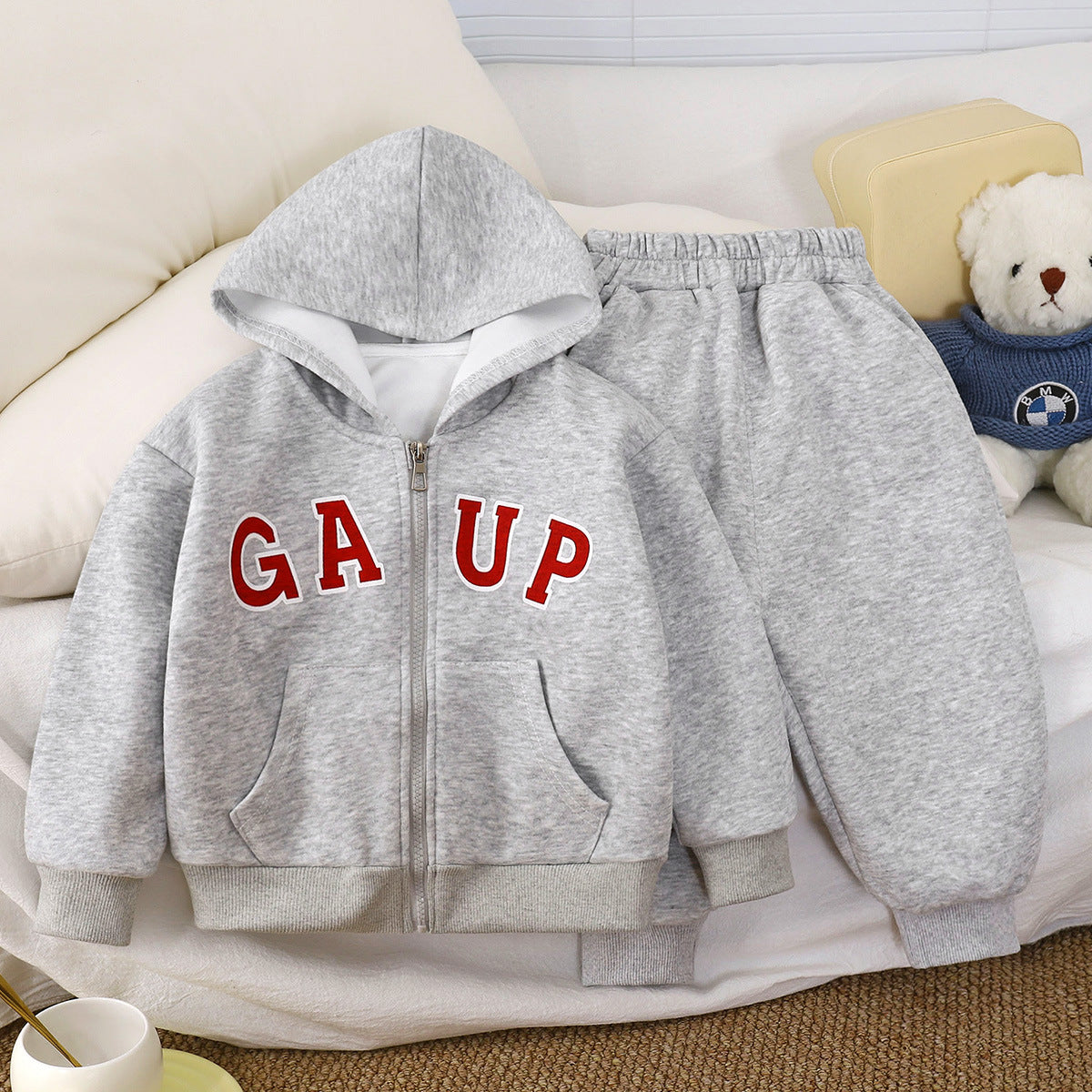 Children's Autumn Sweatshirt Korean Style Hooded Boys Chinese Cotton Children's Suit