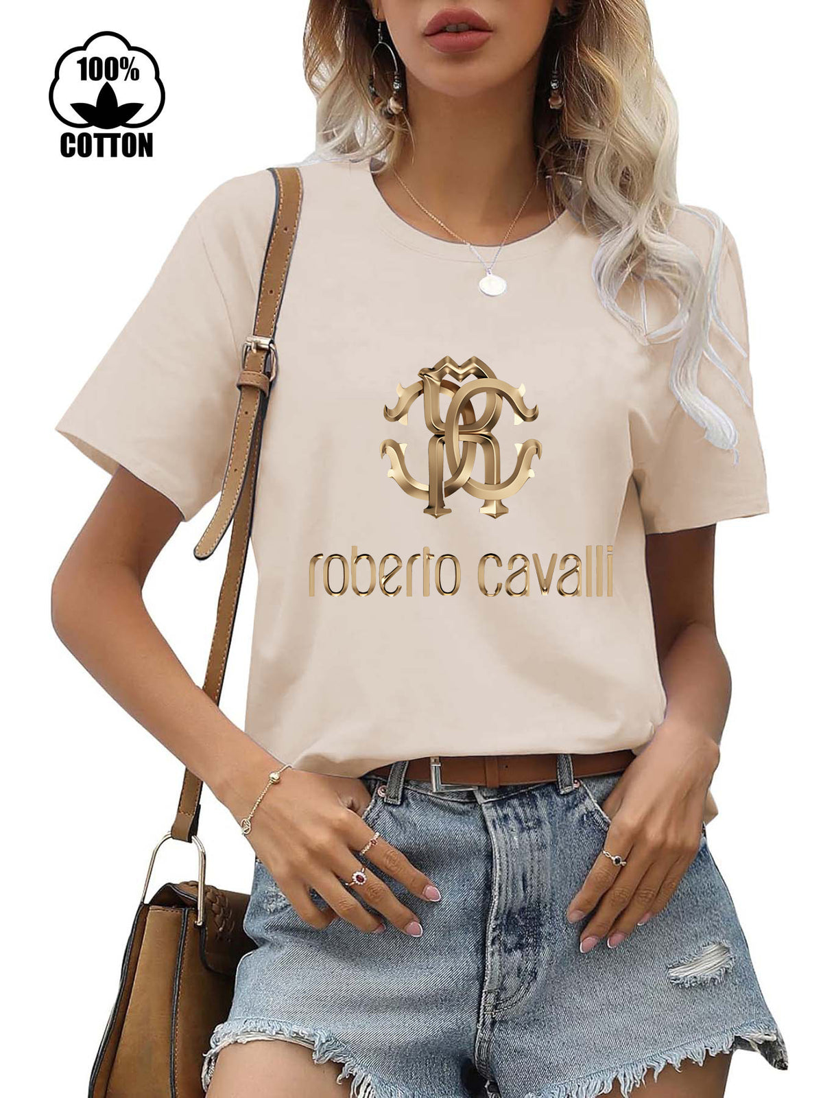 Women's Cotton Short-sleeved Round Neck Print Women's T-shirt